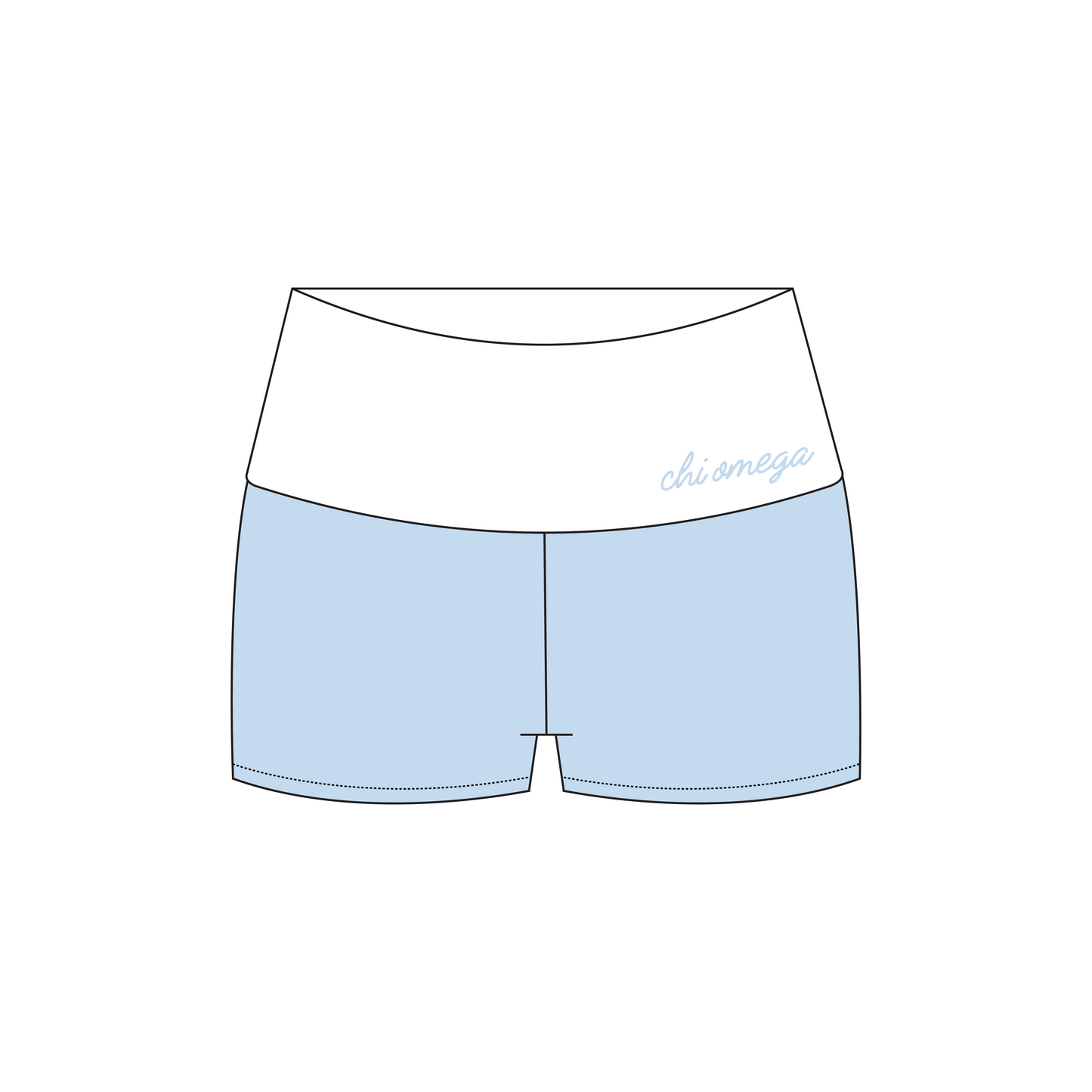 UCLA x Chi Omega 'spring general drop' Haven Foldover Shorts