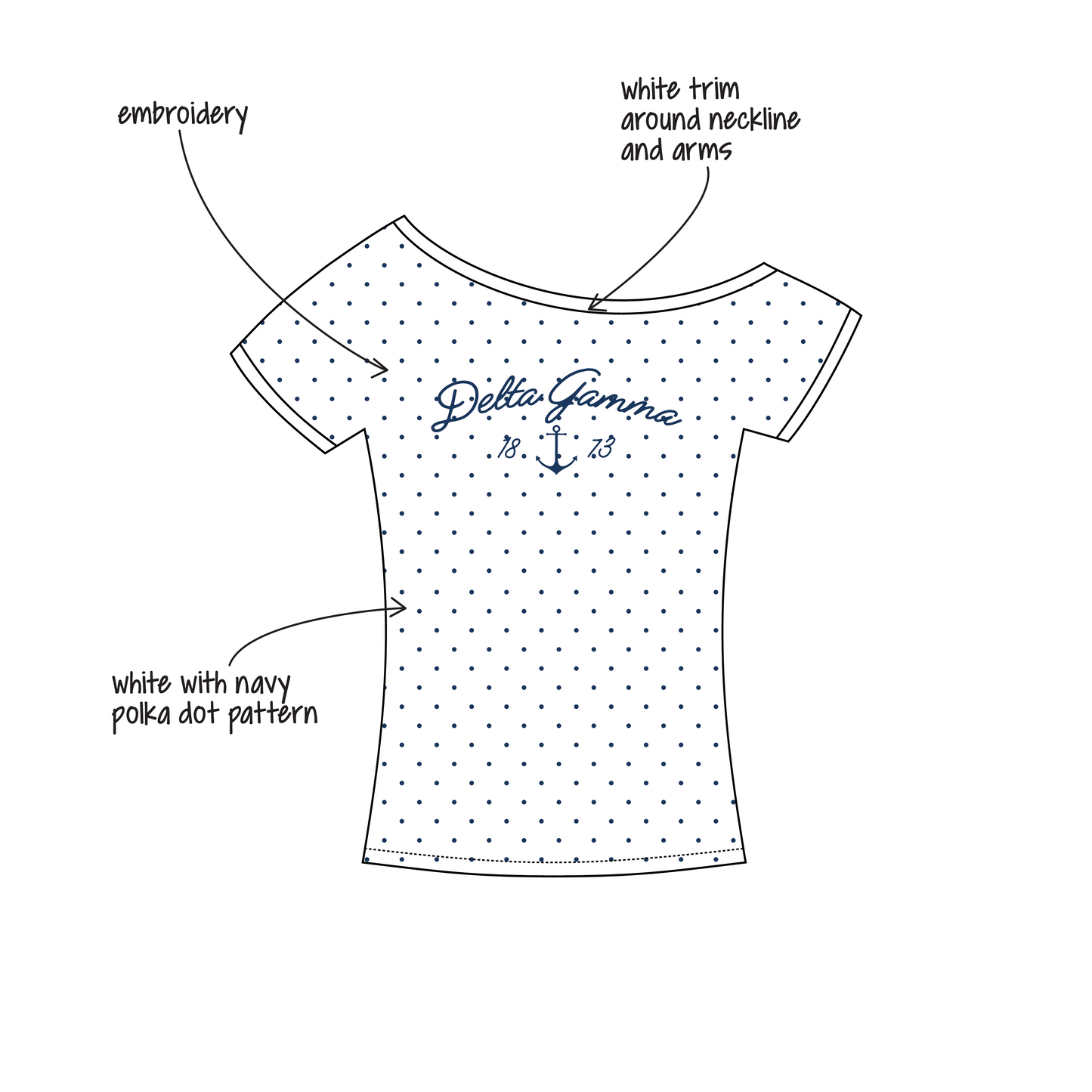 Butler University x Delta Gamma 'Recruitment' Blaine Off-the-Shoulder Baby Tee