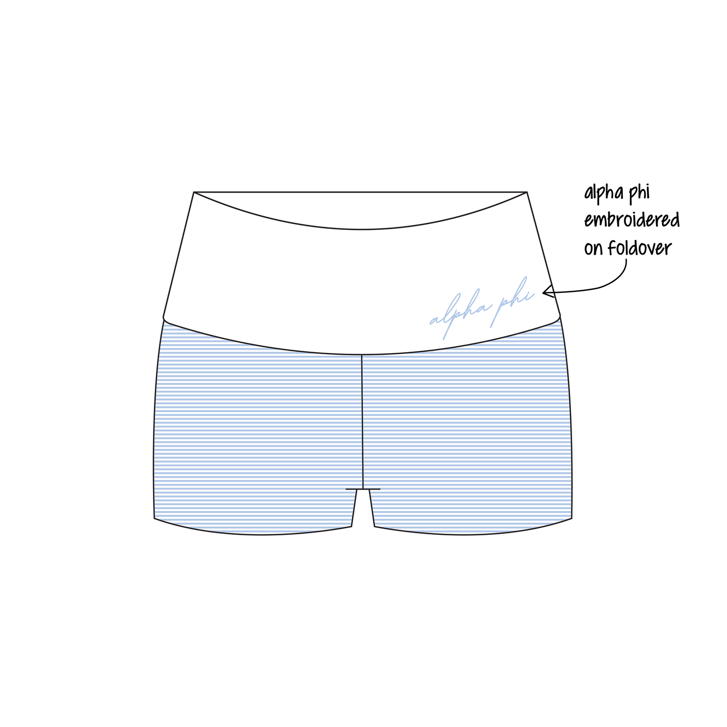 Duquesne University x Alpha Phi 'First day of class' Haven Foldover Shorts