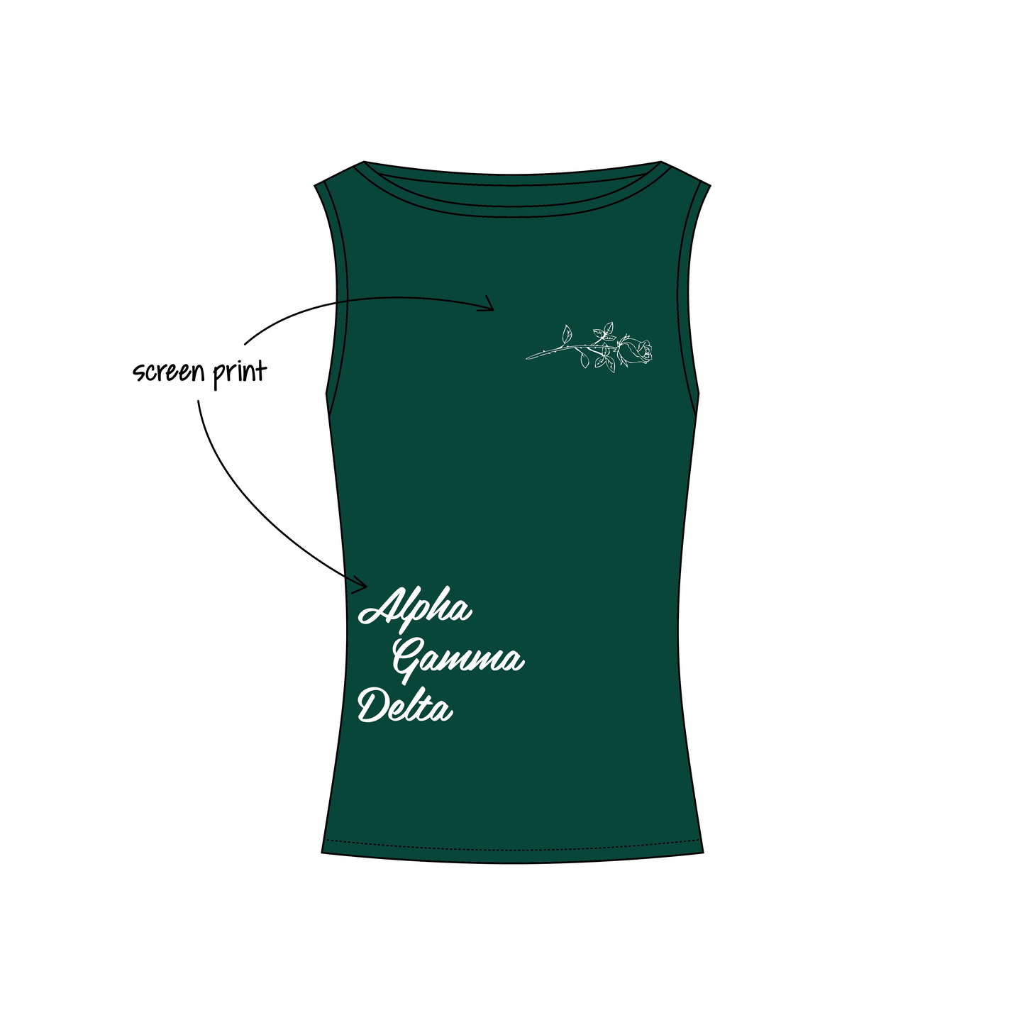 Case Western Reserve University x Alpha Gamma Delta 'Fall Recruitment 2026' Chloe Boatneck Tank Top