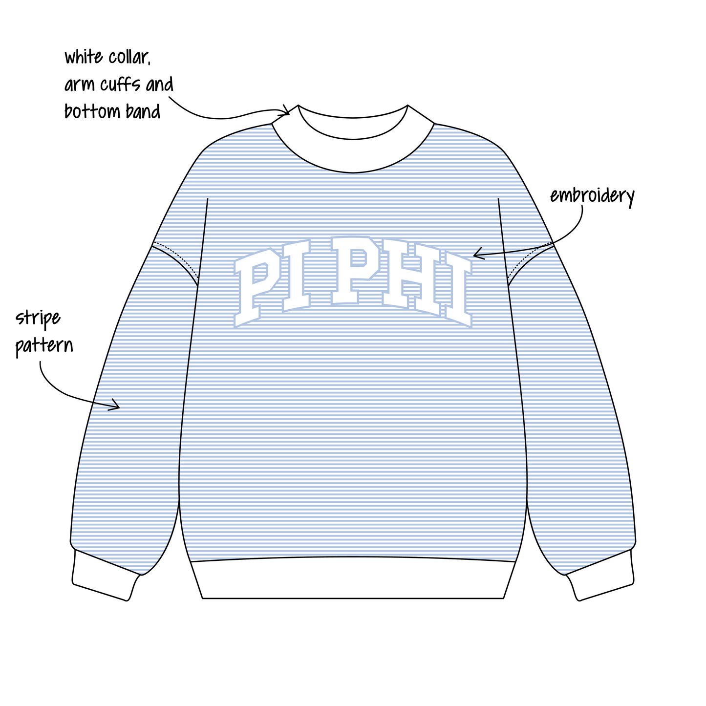 University of California, Santa Barbara x Pi Beta Phi 'Recruitment Team Merch' Signature Mockneck