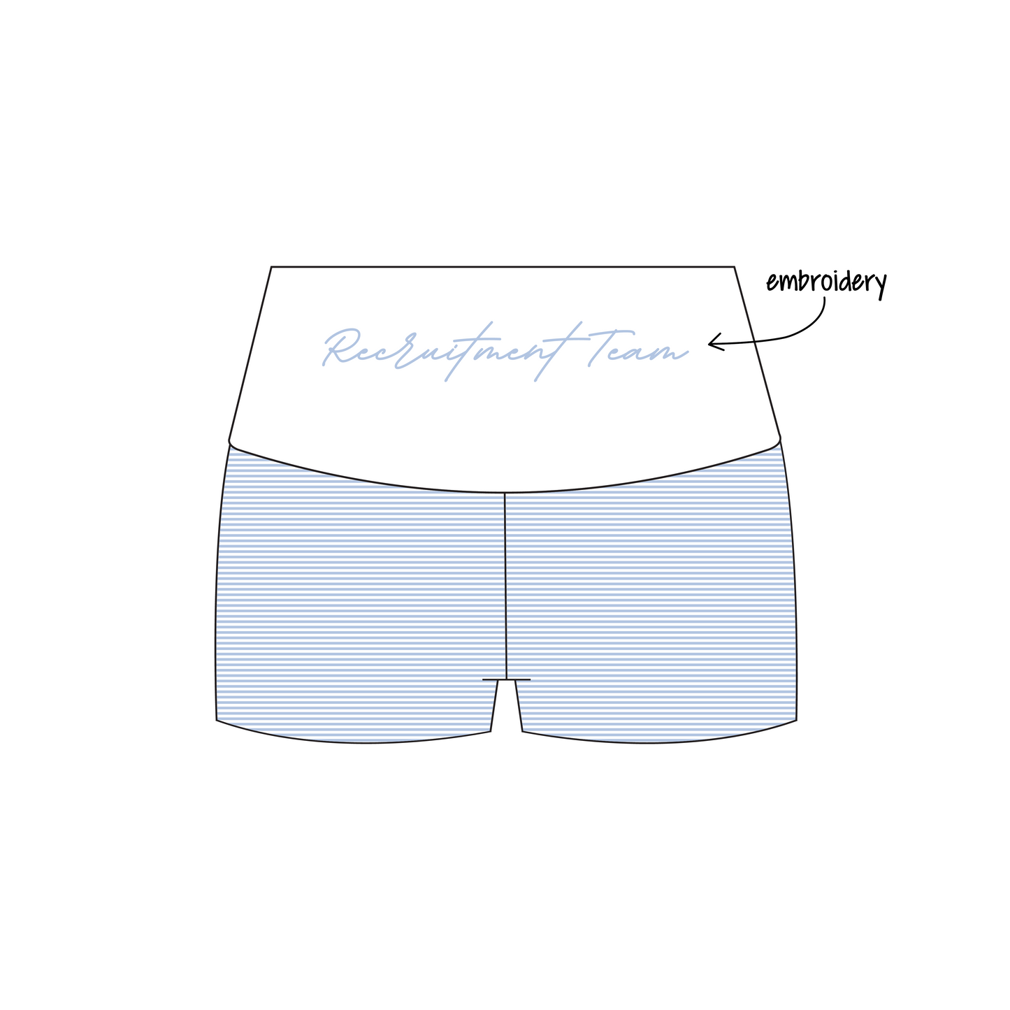 University of California, Santa Barbara x Pi Beta Phi 'Recruitment Team Merch' Haven Foldover Shorts