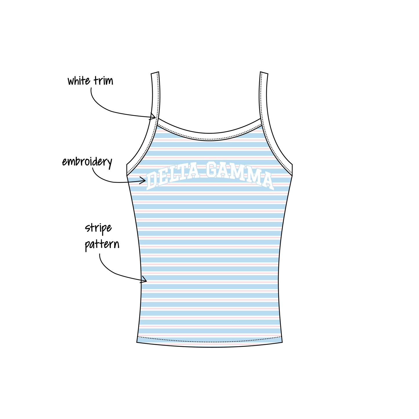 Lafayette College x Delta Gamma 'work week' Evie Tank Top