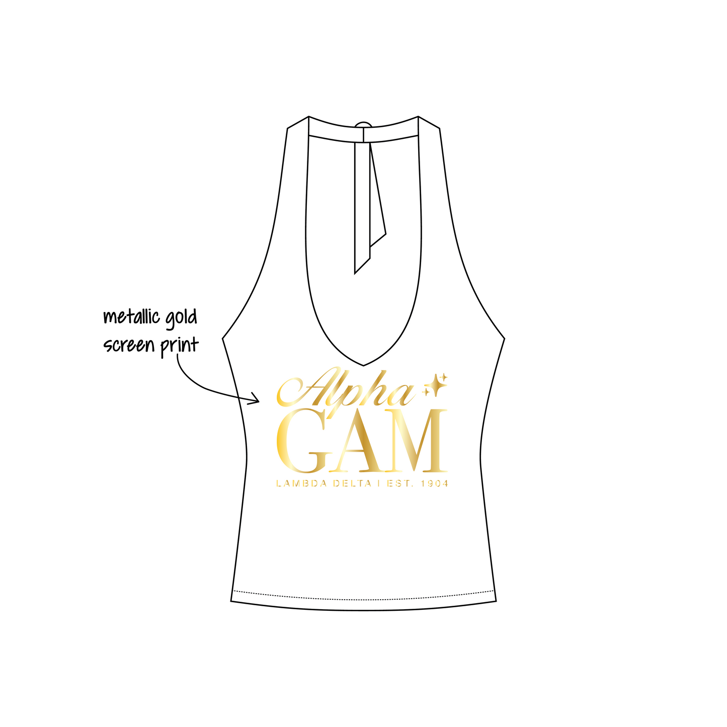 Rutgers University (New Brunswick) x Alpha Gamma Delta 'Bid Day' Leona Halter Top