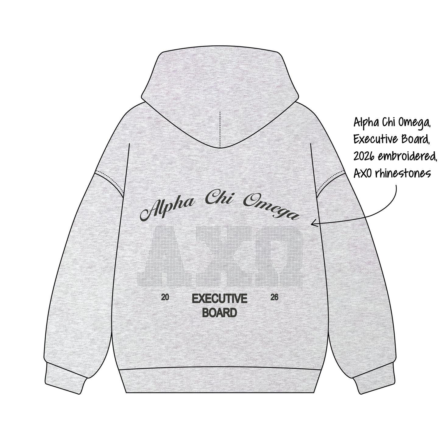 University of Washington x Alpha Chi Omega 'exec merch' Signature Zip-Up Hoodie