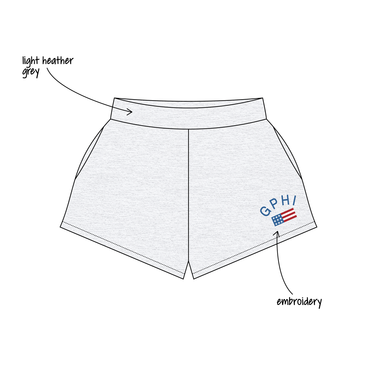Auburn University x Gamma Phi Beta 'Fourth Of July Order' Ferbie Sweatshorts