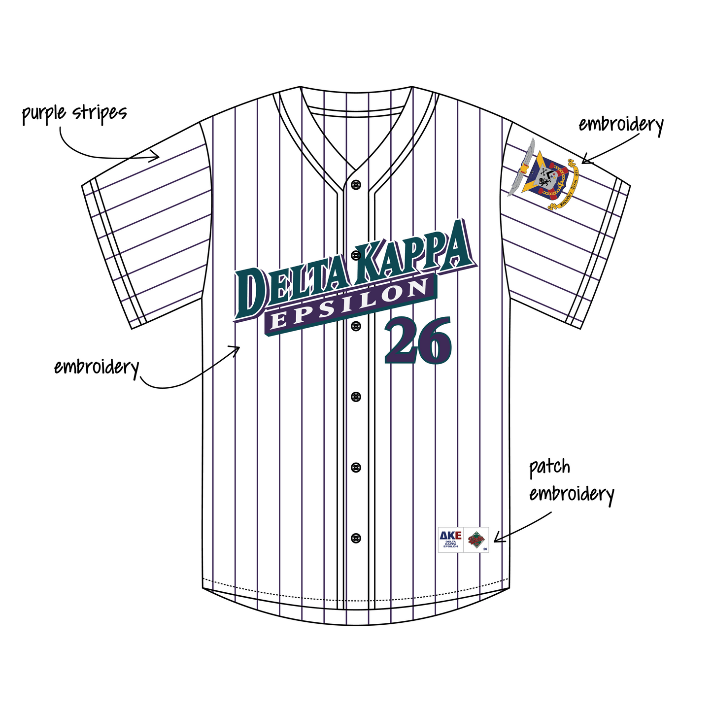 University of Arizona x Delta Kappa Epsilon 'fall rush 2026' Signature Baseball Jersey