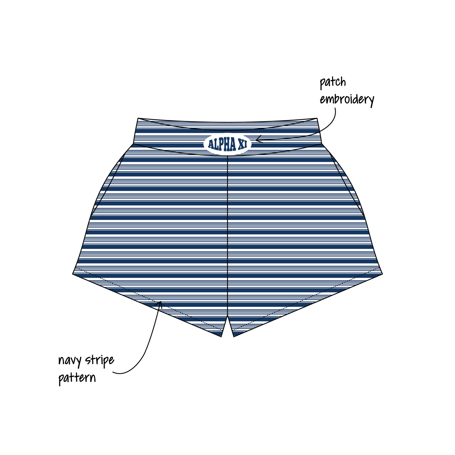 Purdue University (West Lafayette) x Alpha Xi Delta 'PR Week' Ferbie Sweatshorts