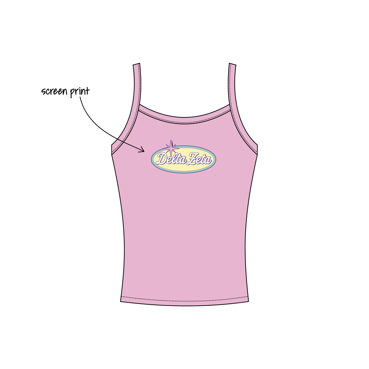 California State University, Long Beach x Delta Zeta 'Bid Day' Evie Tank Top