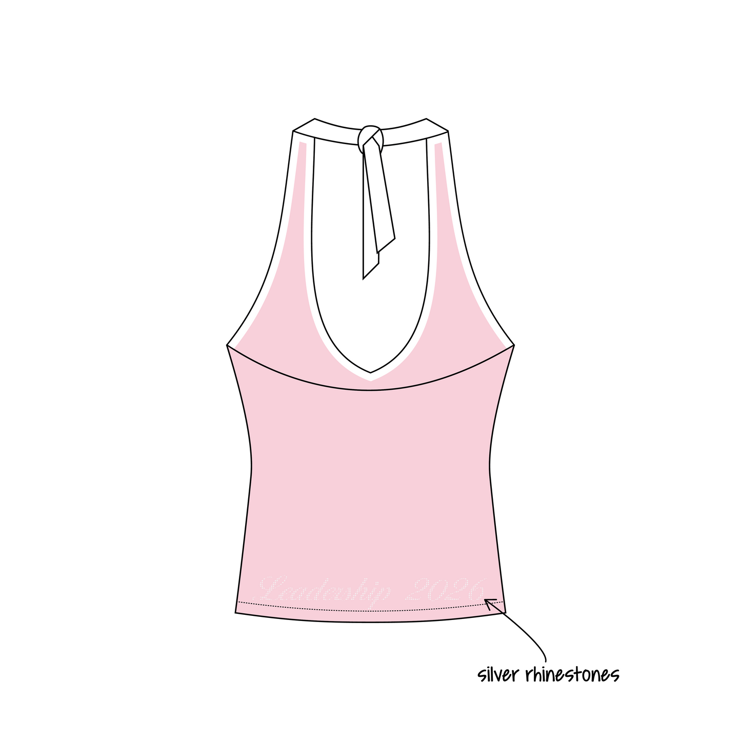 California Polytechnic State University, San Luis Obispo x Chi Omega 'Leadership Merch' Leona Halter Top