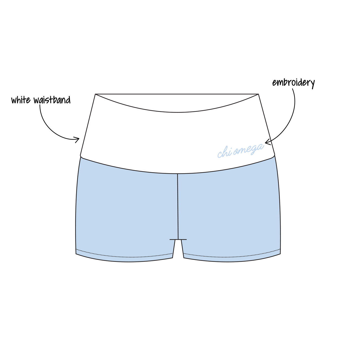 UCLA x Chi Omega 'Spring General Drop' Haven Foldover Shorts
