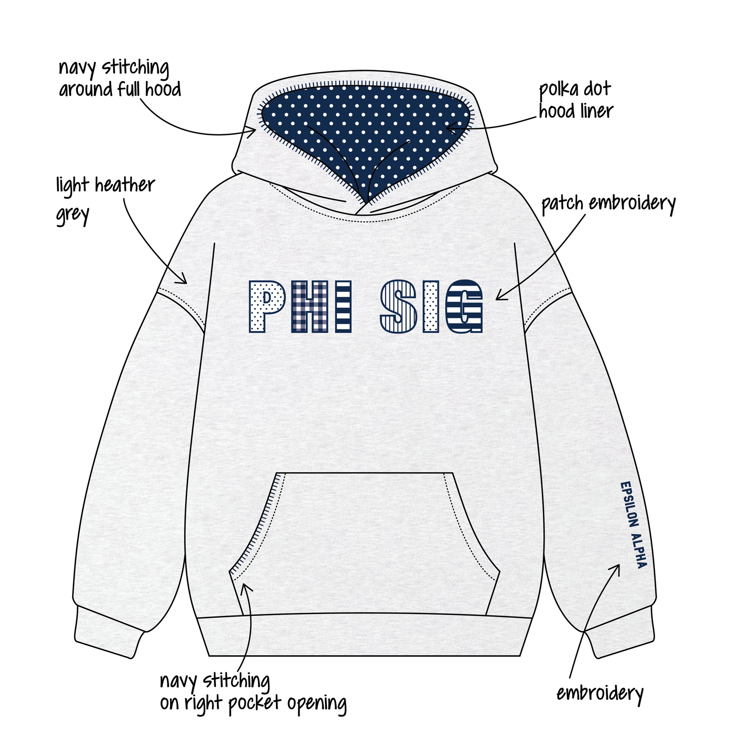 Illinois State University x Phi Sigma Sigma 'Fall set' Signature Hoodie