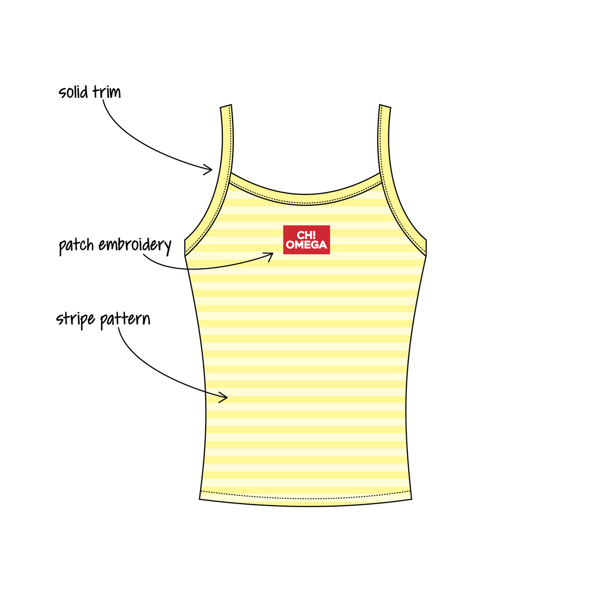 University of Virginia x Chi Omega 'Fall merch 2026' Evie Tank Top