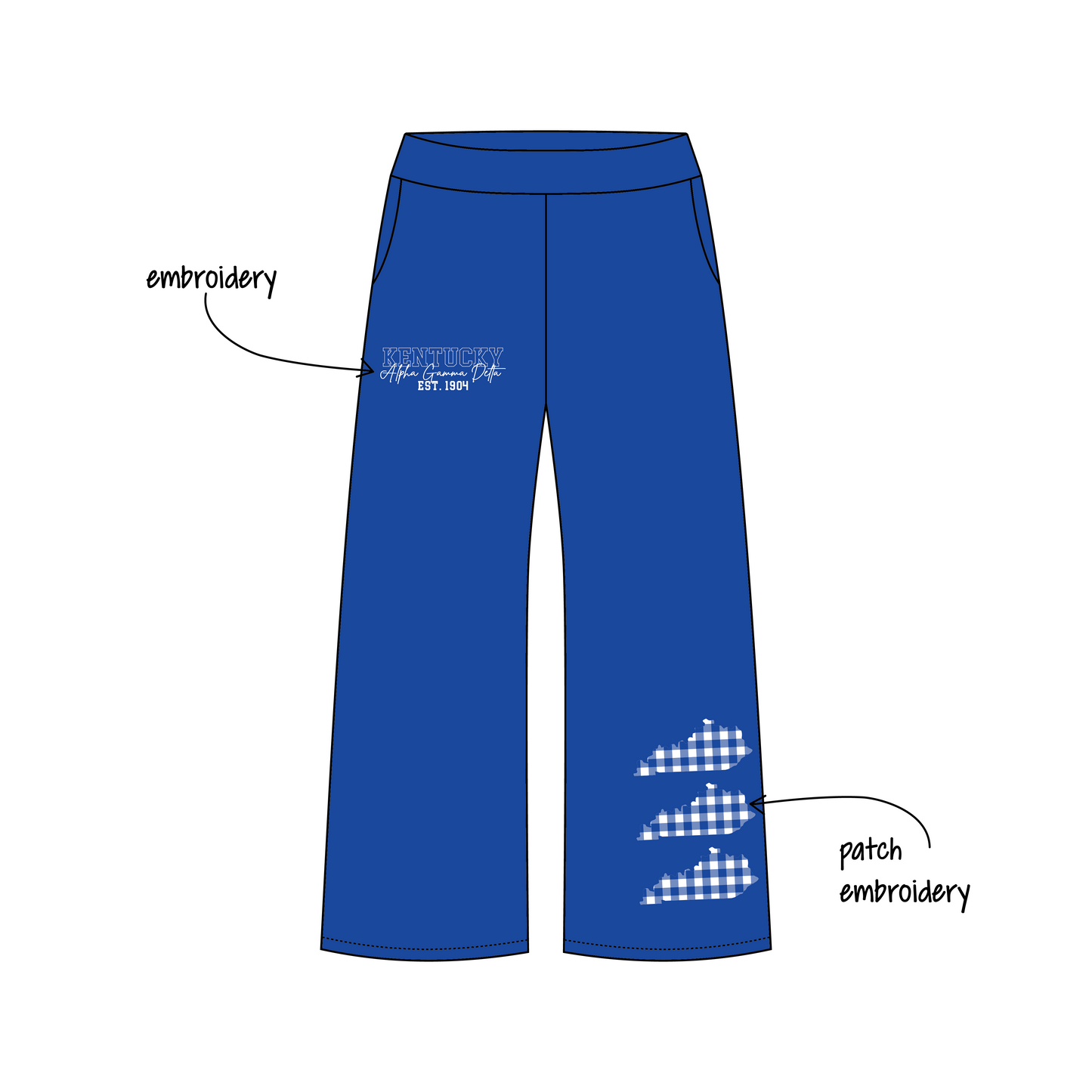 University of Kentucky x Alpha Gamma Delta 'Fall semester chapter merch' Jagger Wide-Leg Sweatpants