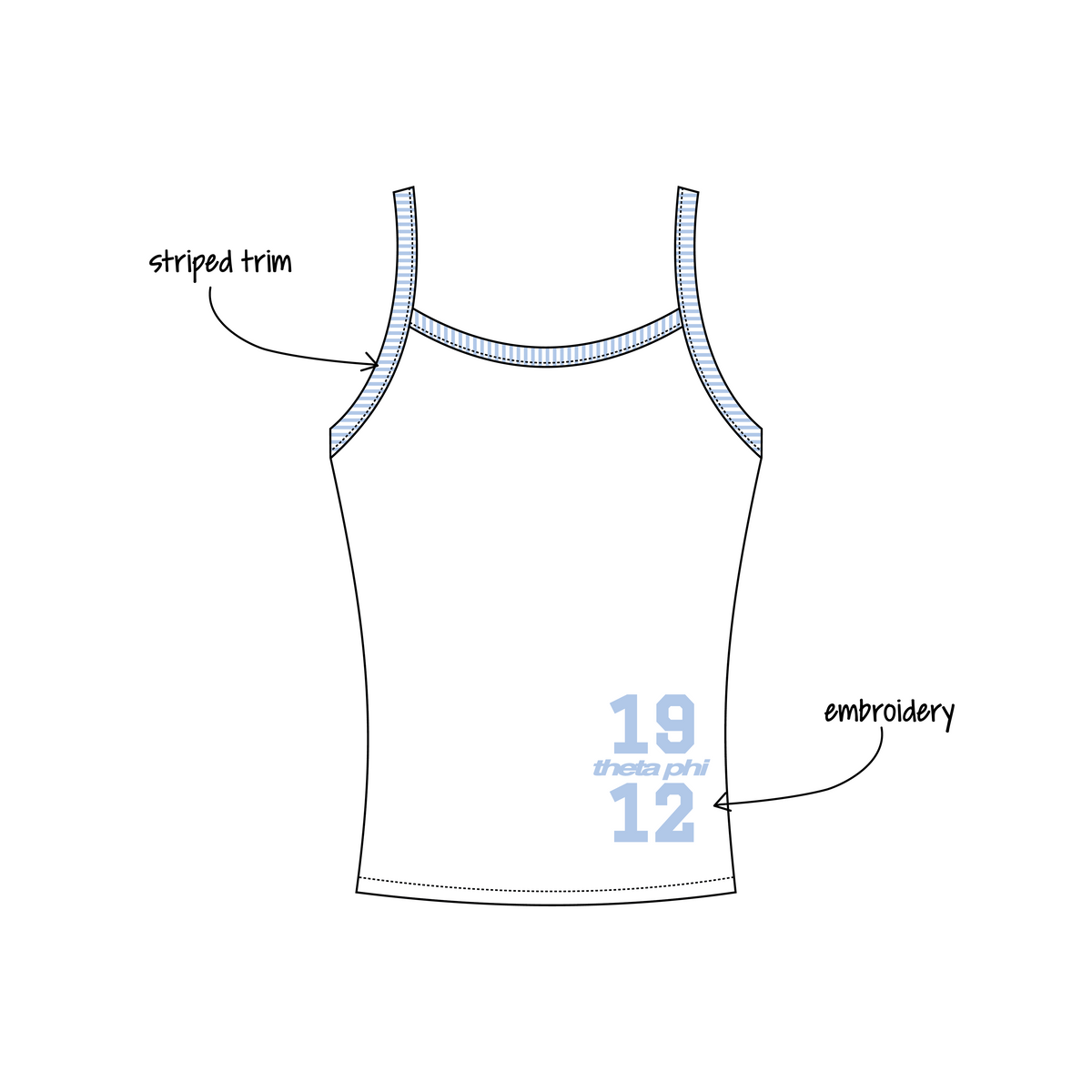 University of Cincinnati x Theta Phi Alpha 'General' Evie Tank Top