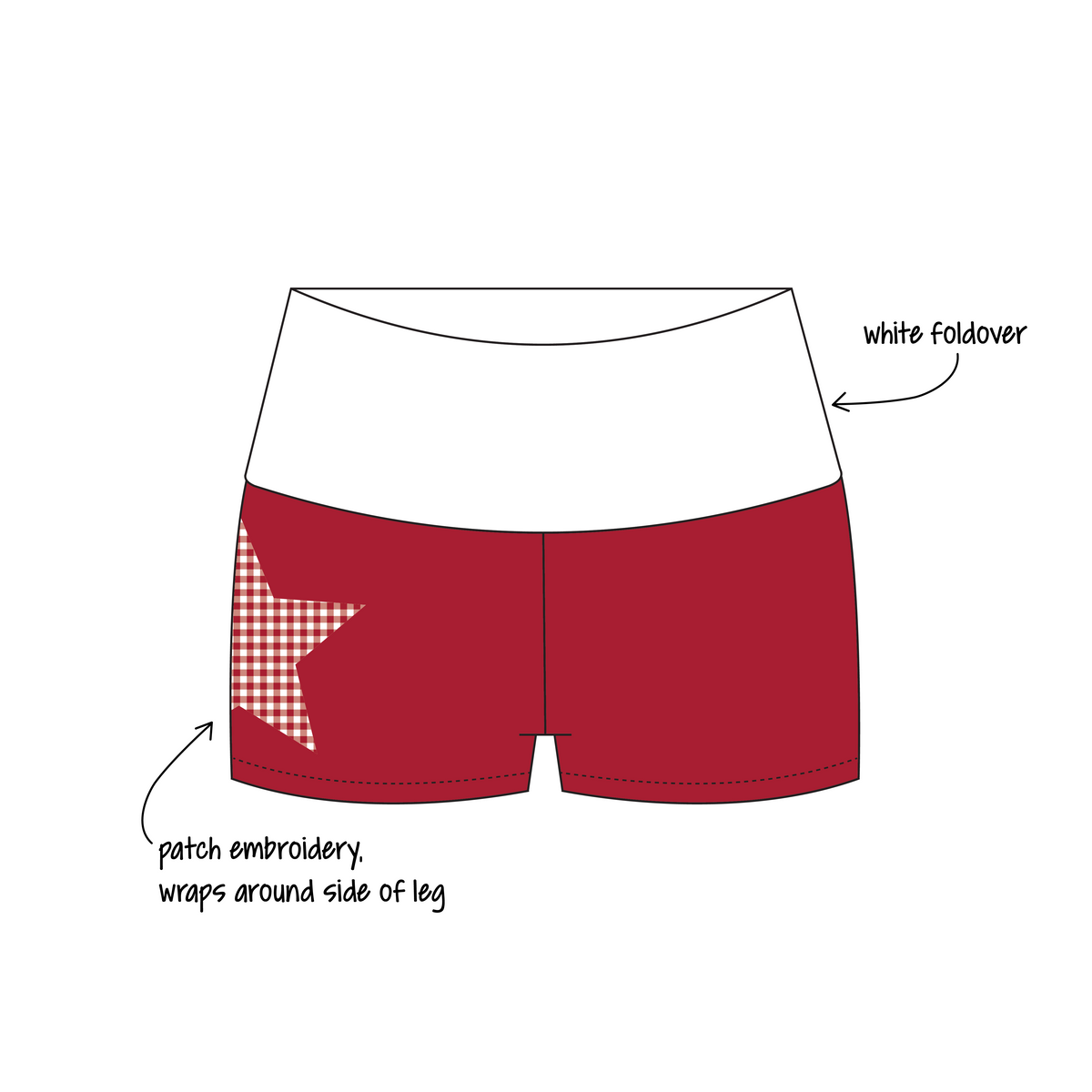University of Arizona x Chi Omega 'Merch drop' Haven Foldover Shorts