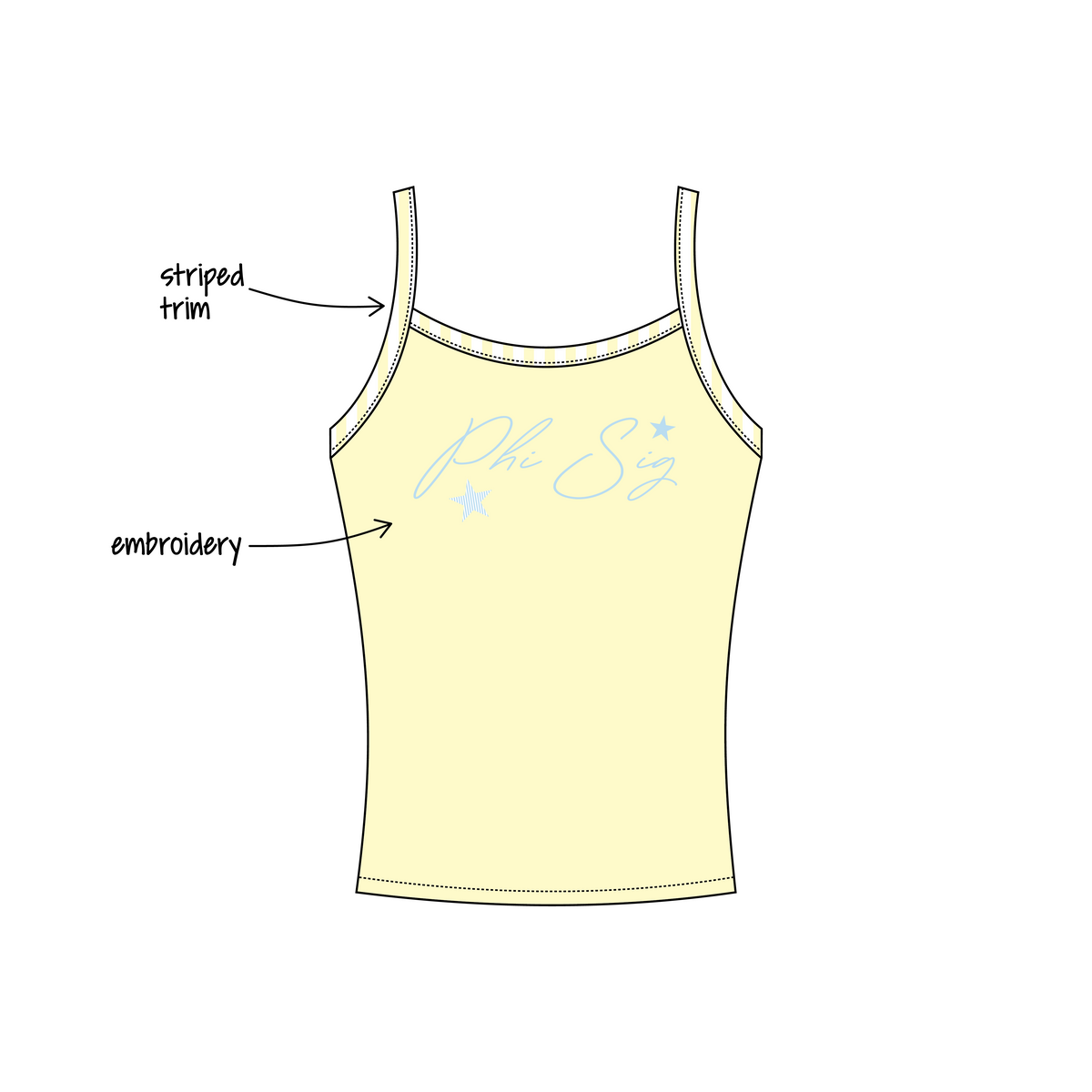James Madison University x Phi Sigma Sigma 'Fall 2026 set' Evie Tank Top