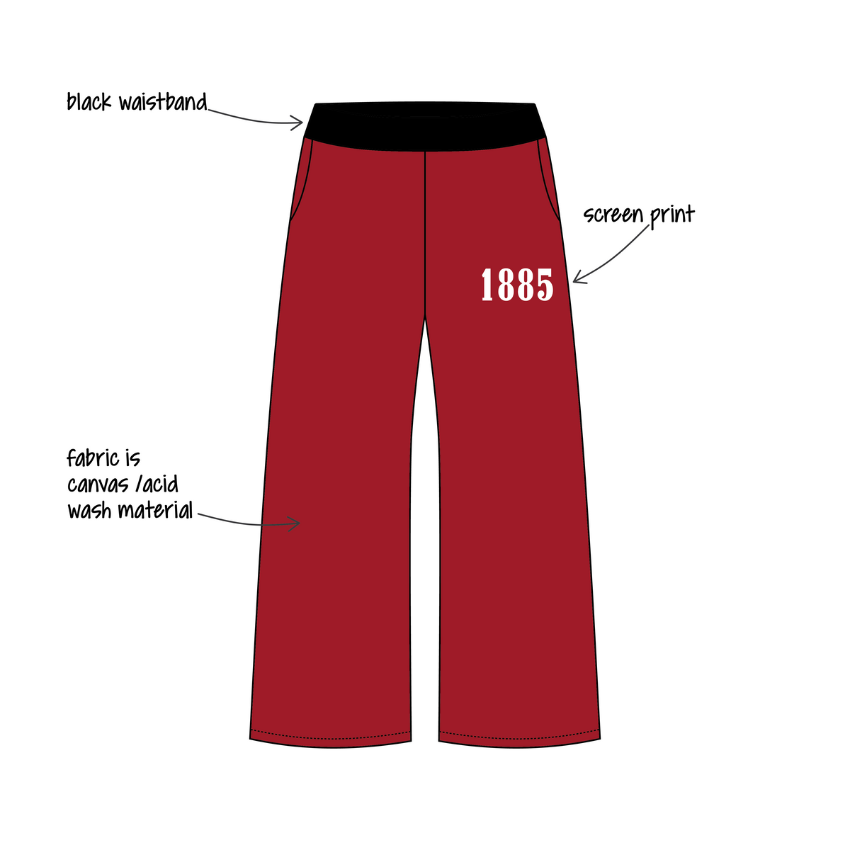 San Diego State University x Alpha Chi Omega 'None' Jagger Wide-Leg Sweatpants