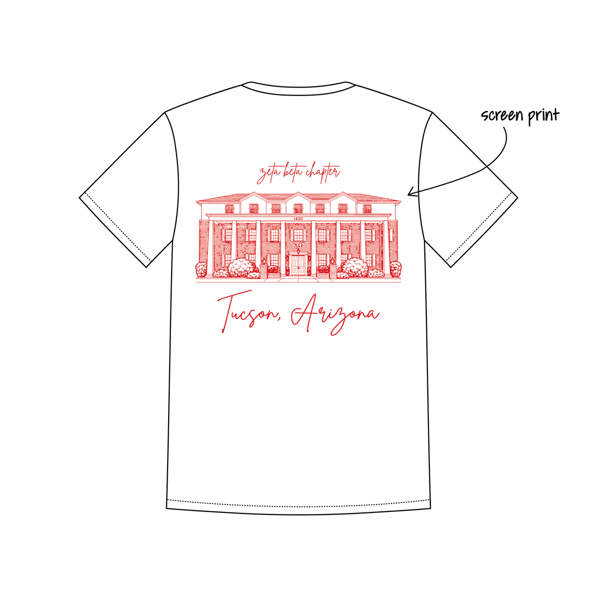 University of Arizona x Chi Omega 'House shirt' Leo T-Shirt