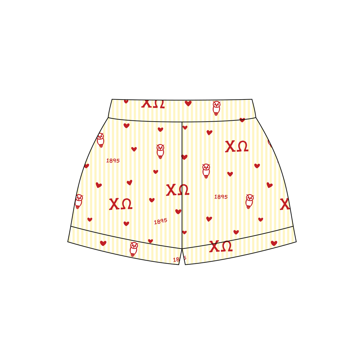 University of Arizona x Chi Omega 'Live in PJs' Signature Pajama Shorts