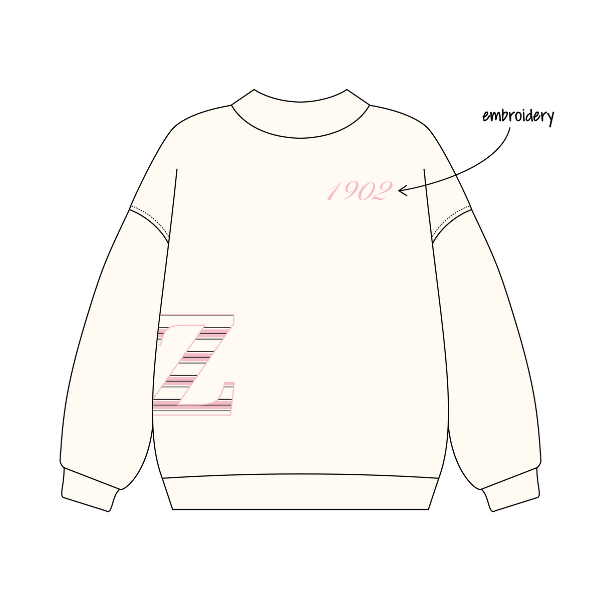 California State University, Long Beach x Delta Zeta 'Retreat' Signature Mockneck
