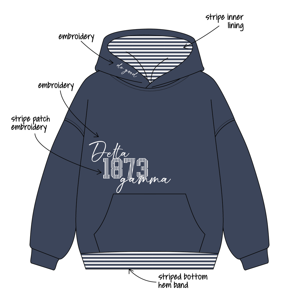 San Diego State University x Delta Gamma 'Fall Sweat Sets' Signature Hoodie