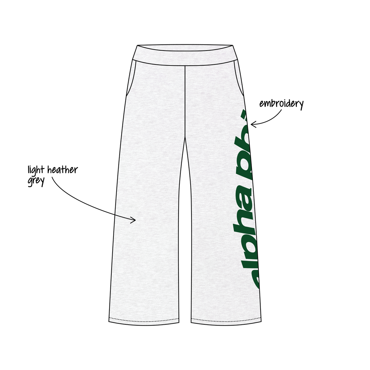 Eastern Washington University x Alpha Phi 'fall merch' Jagger Wide-Leg Sweatpants