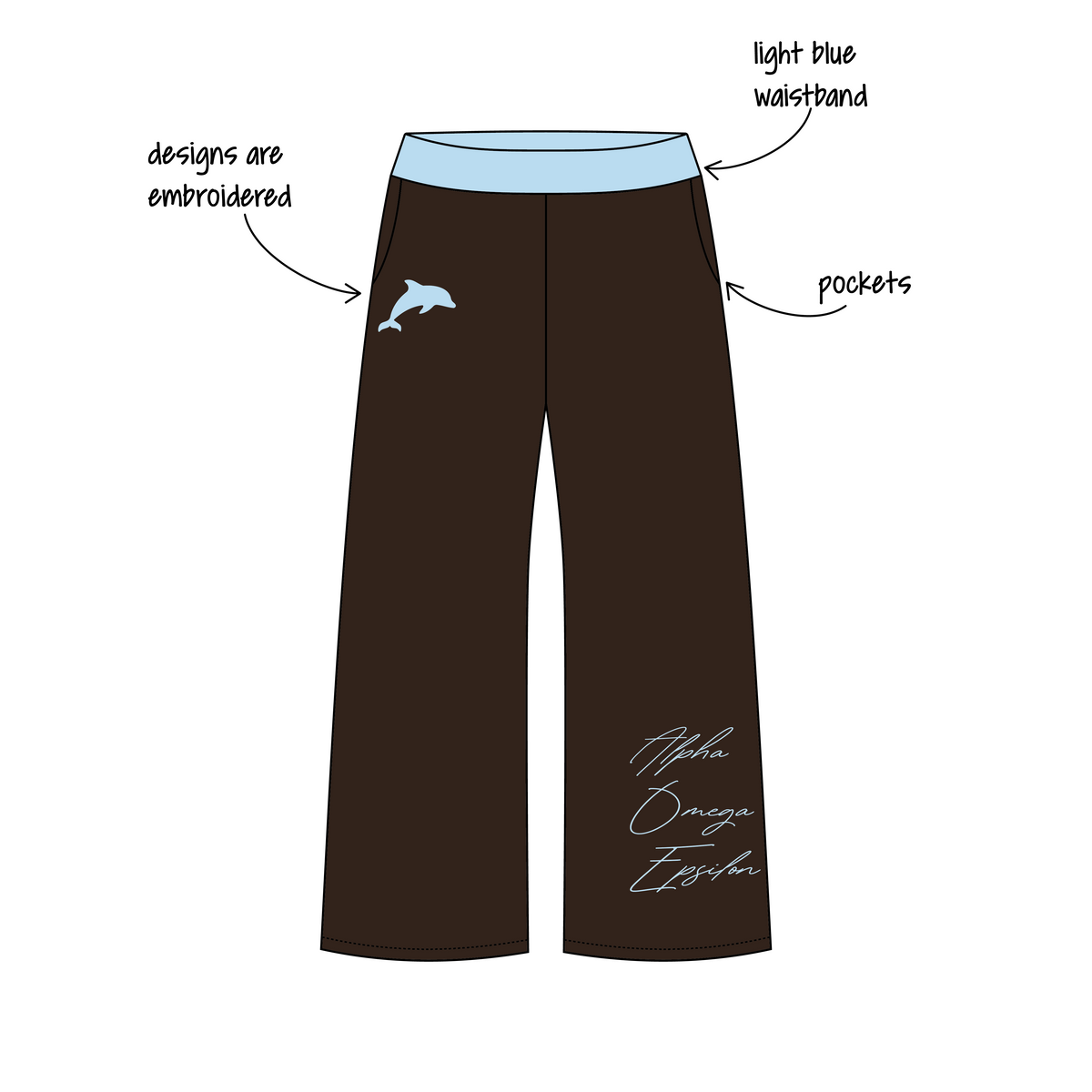 University of Delaware x Alpha Omega Epsilon 'Fall Merch' Jagger Wide-Leg Sweatpants