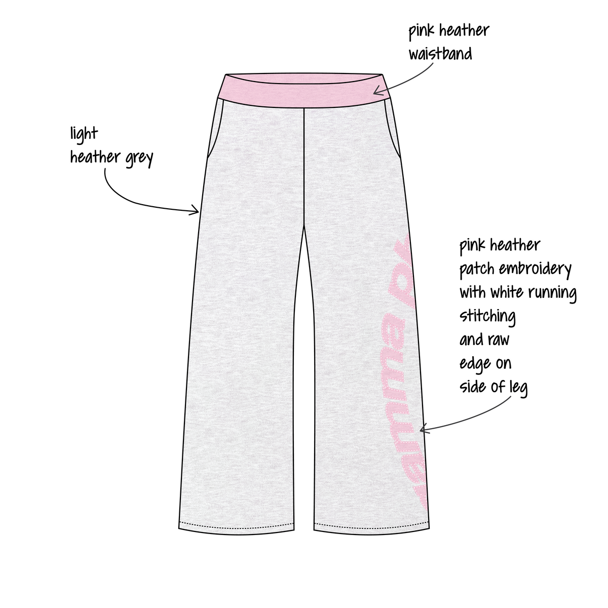 University of Connecticut x Gamma Phi Beta 'Fall merch' Jagger Wide-Leg Sweatpants
