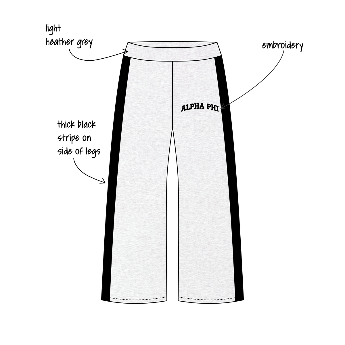 University of Denver x Alpha Phi 'Fall Sweat Sets' Jagger Wide-Leg Sweatpants