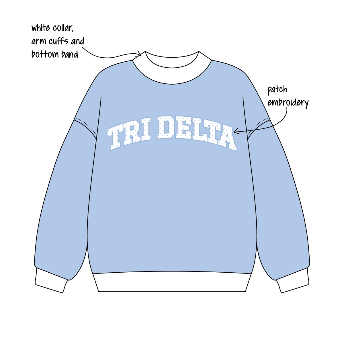 Illinois State University x Delta Delta Delta 'PR Live In Merch' Signature Mockneck