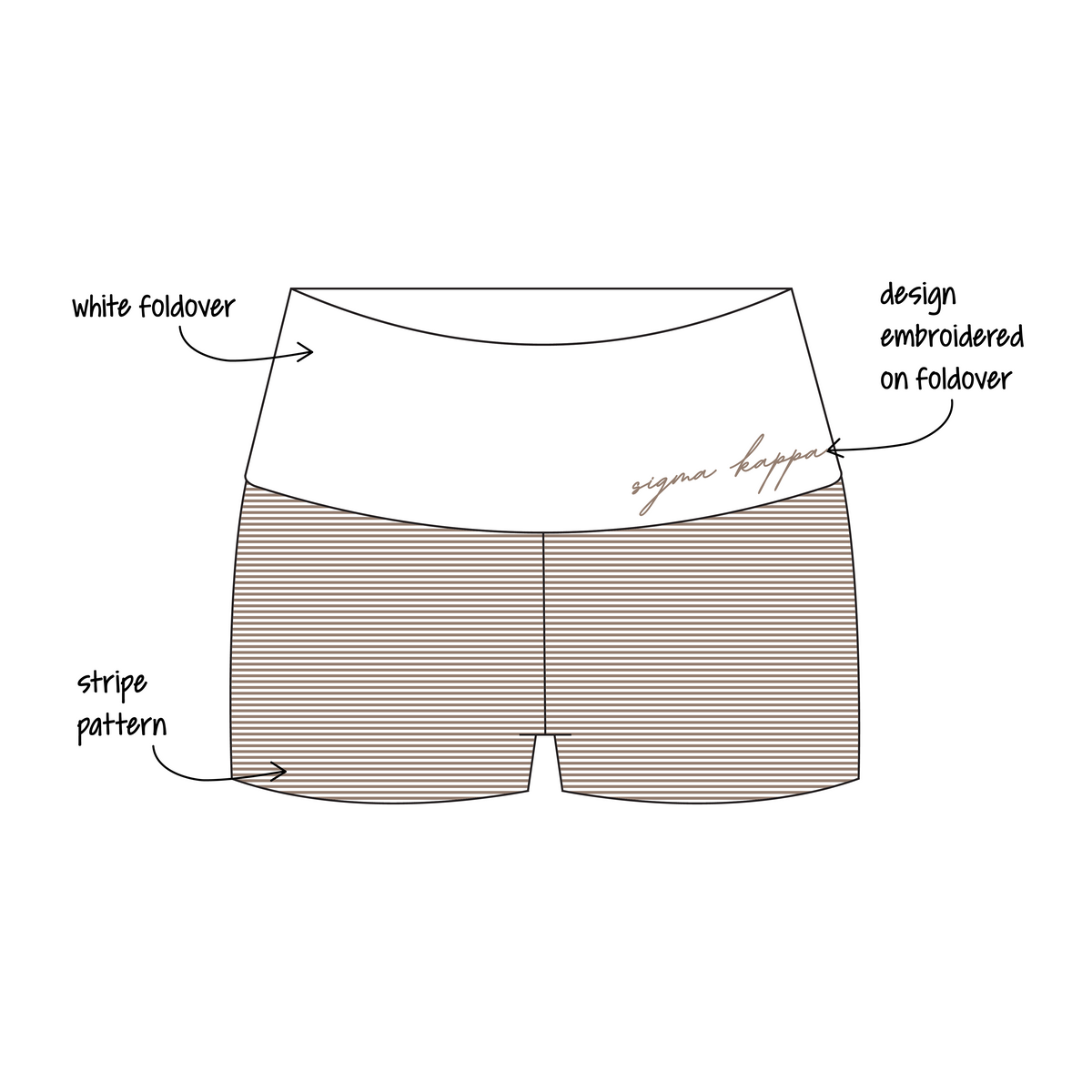 Oregon State University x Sigma Kappa 'Fall merch' Haven Foldover Shorts