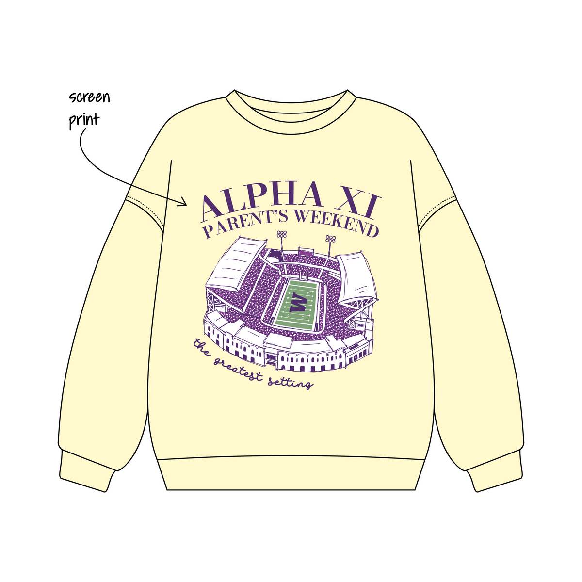 University of Washington x Alpha Xi Delta 'Parents/Family Weekend' Signature Crewneck