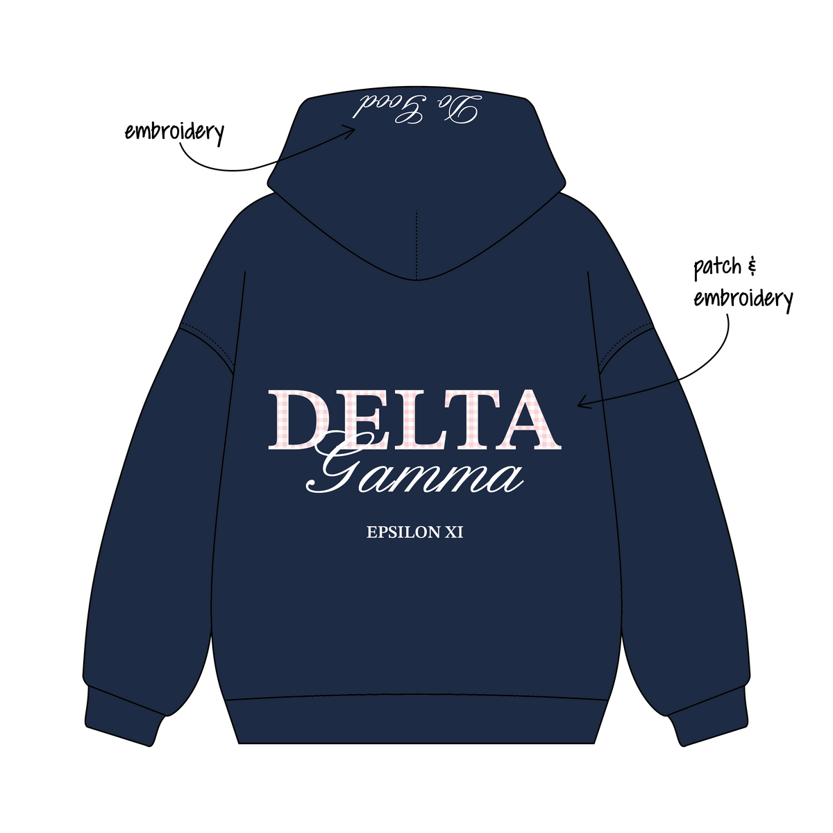 Lafayette College x Delta Gamma 'Fall merch 2026' Signature Hoodie