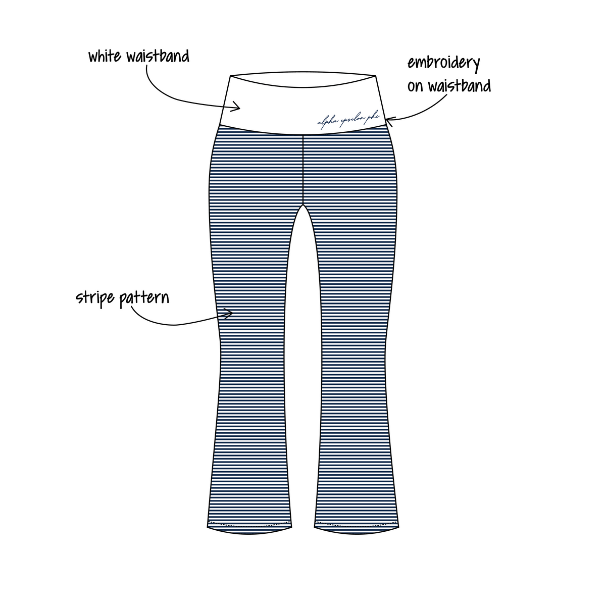 Cornell University x Alpha Epsilon Phi 'Fall 2026 Semester Merch' Becca Foldover Yoga Pants