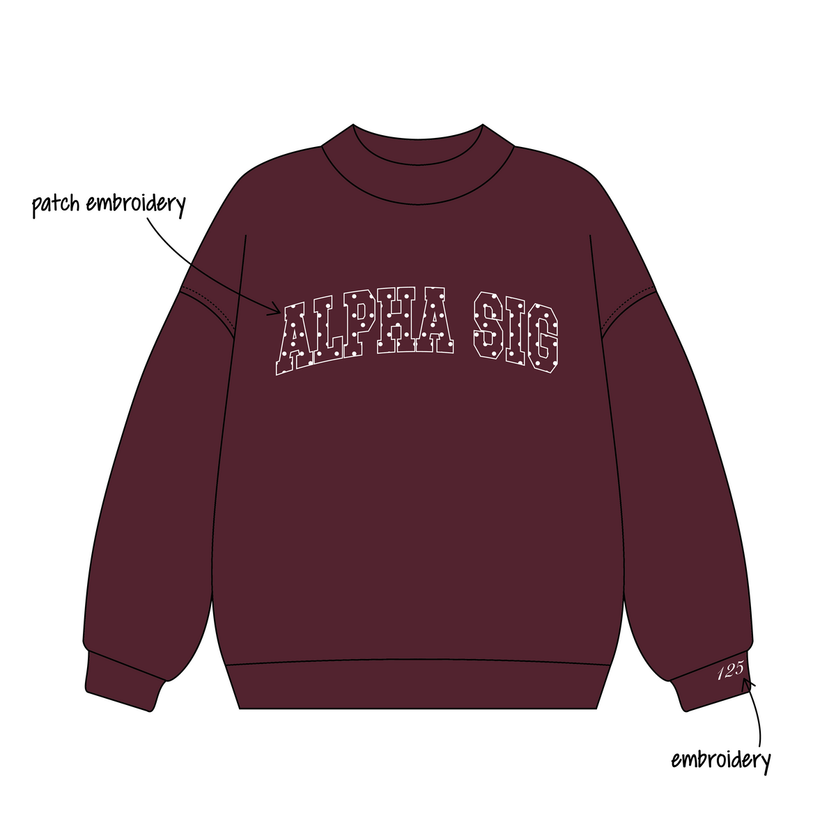 Texas A&M University- Kingsville x alpha sigma alpha '125th Anniversary of Alpha Sigma Alpha' Signature Mockneck