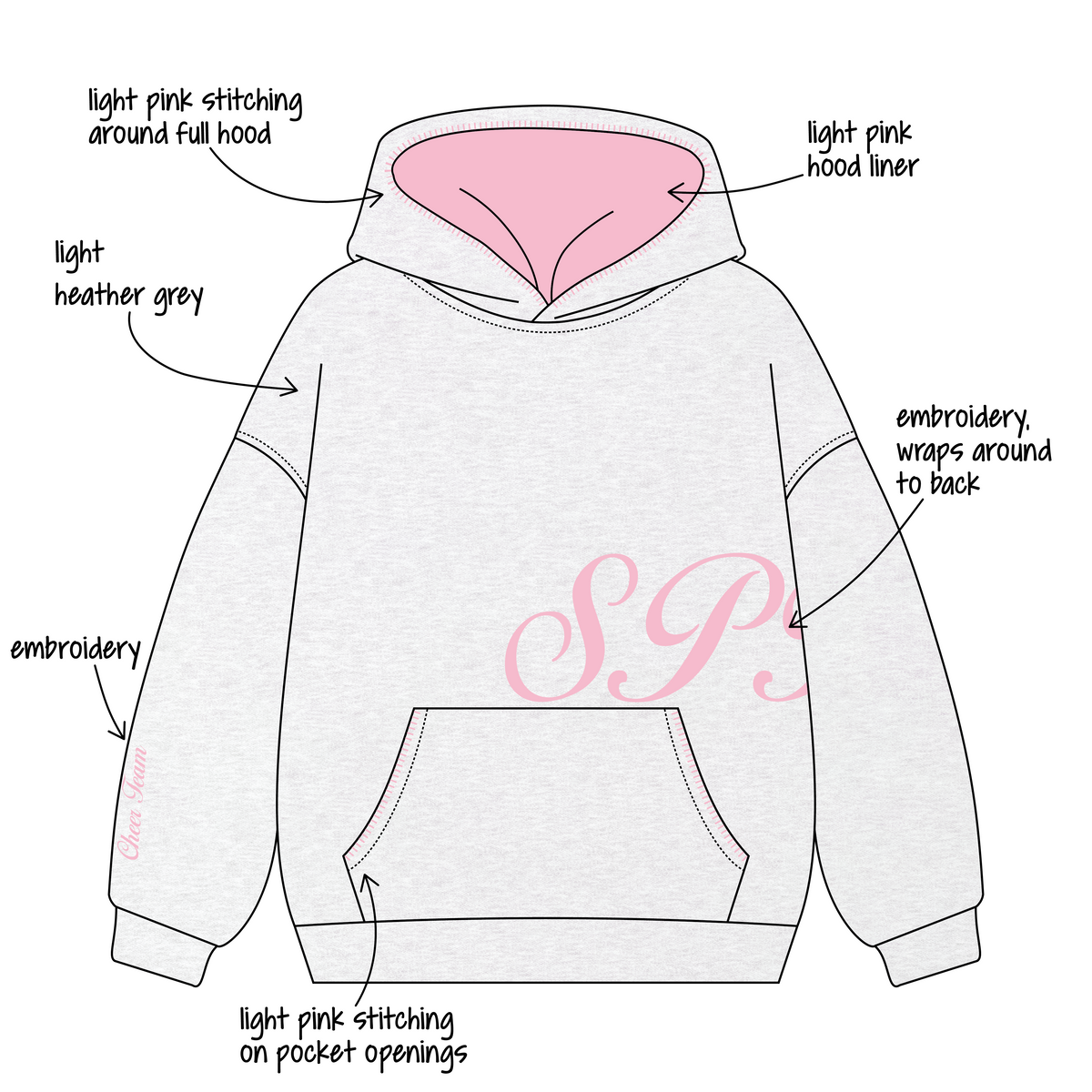 Saint Patrick High School x Cheer Team 'Christmas team gift' Signature Hoodie