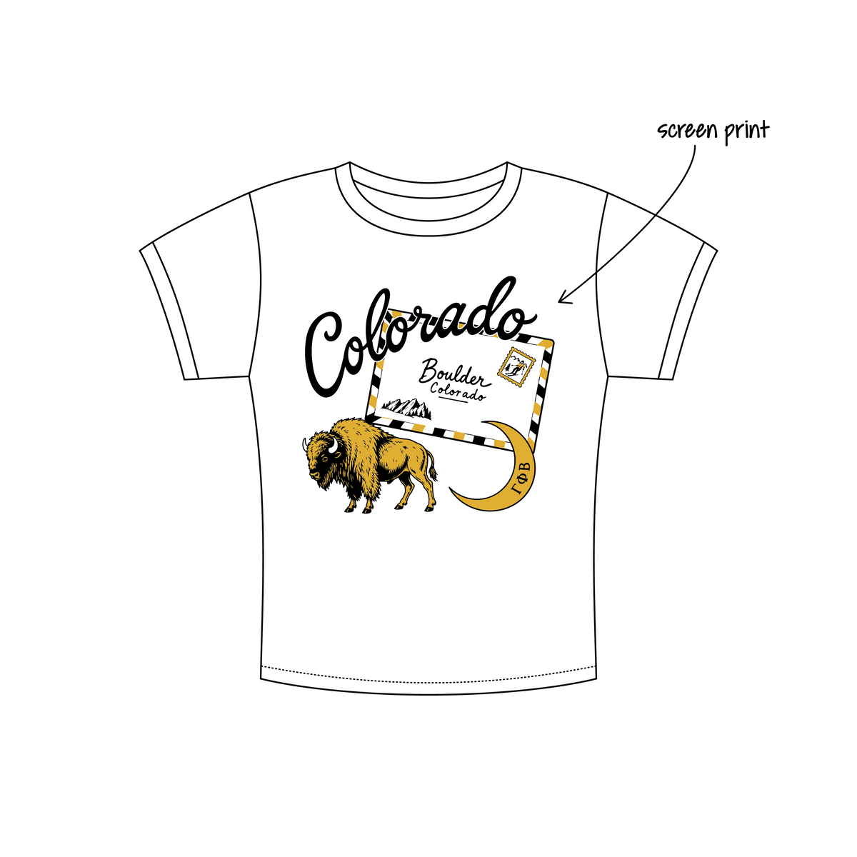 University of Colorado Boulder x Gamma Phi Beta 'fall drop' Charlie Baby Tee