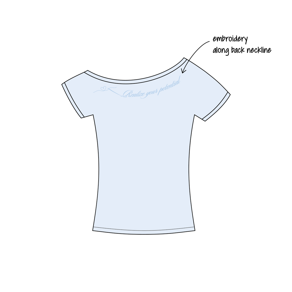 Southwestern University x Alpha Xi Delta 'Formal Recruitment Night 1' Blaine Off-the-Shoulder Baby Tee