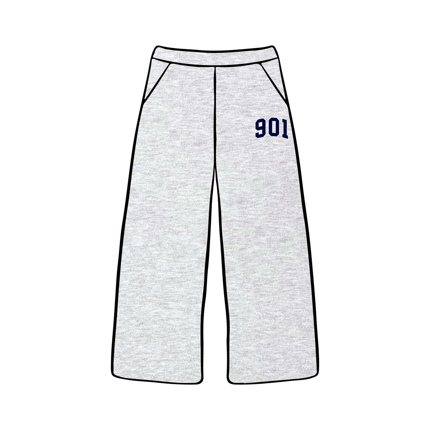 Syracuse University x Delta Gamma 'Grey' Wide Leg Sweatpants