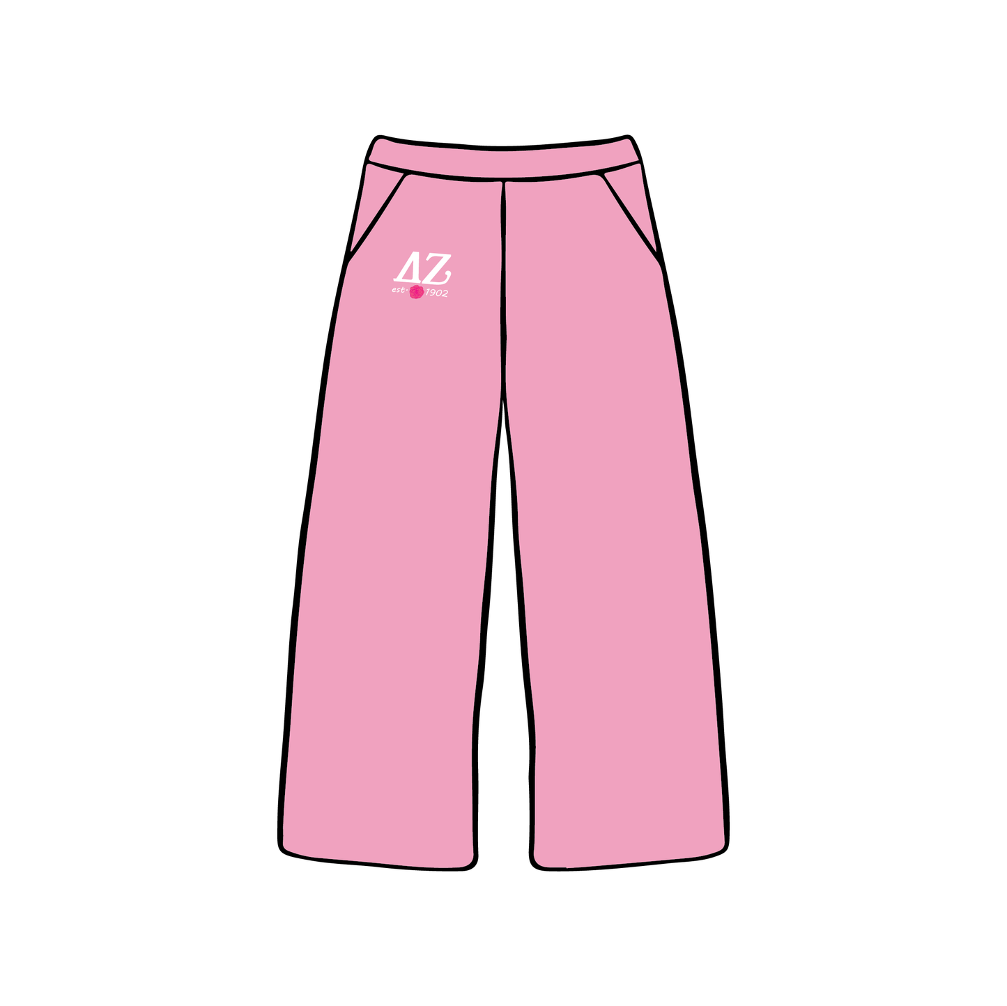 Delta Zeta 'National Collab' Wide Leg Sweatpants