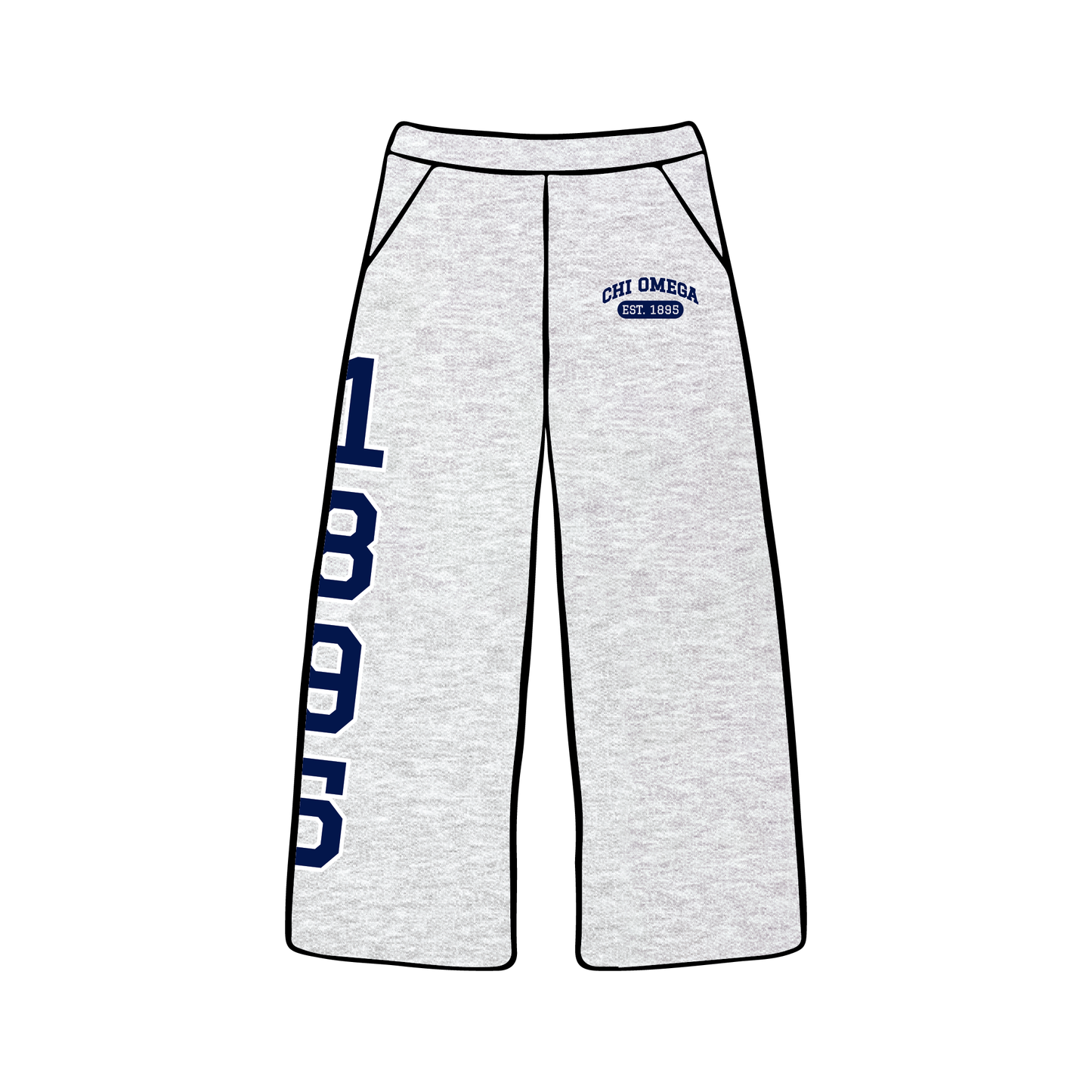 Miami University x Chi Omega 'Vintage' Wide-leg Sweatpants