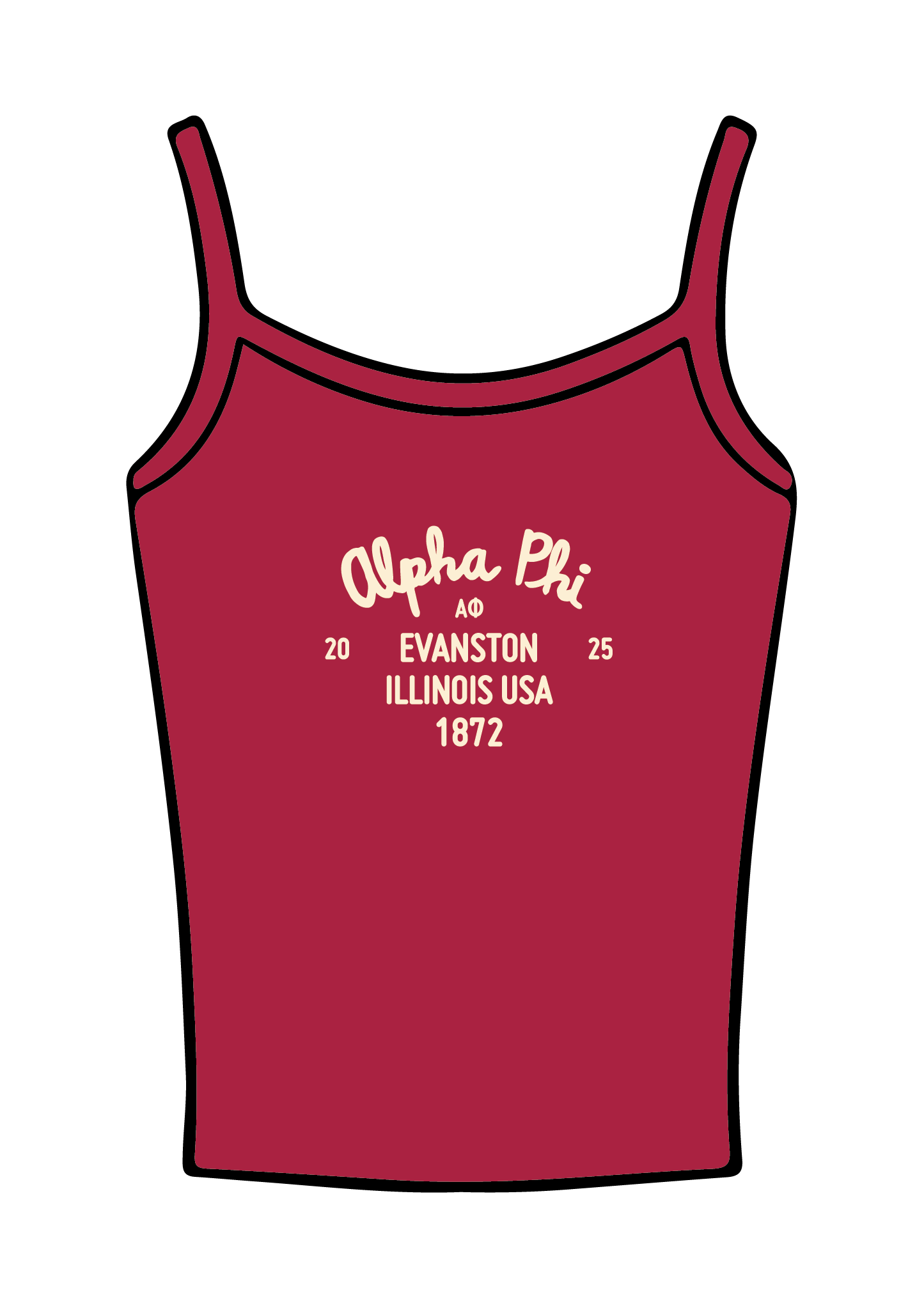 Northwestern University x Alpha Phi Spaghetti Tank Top