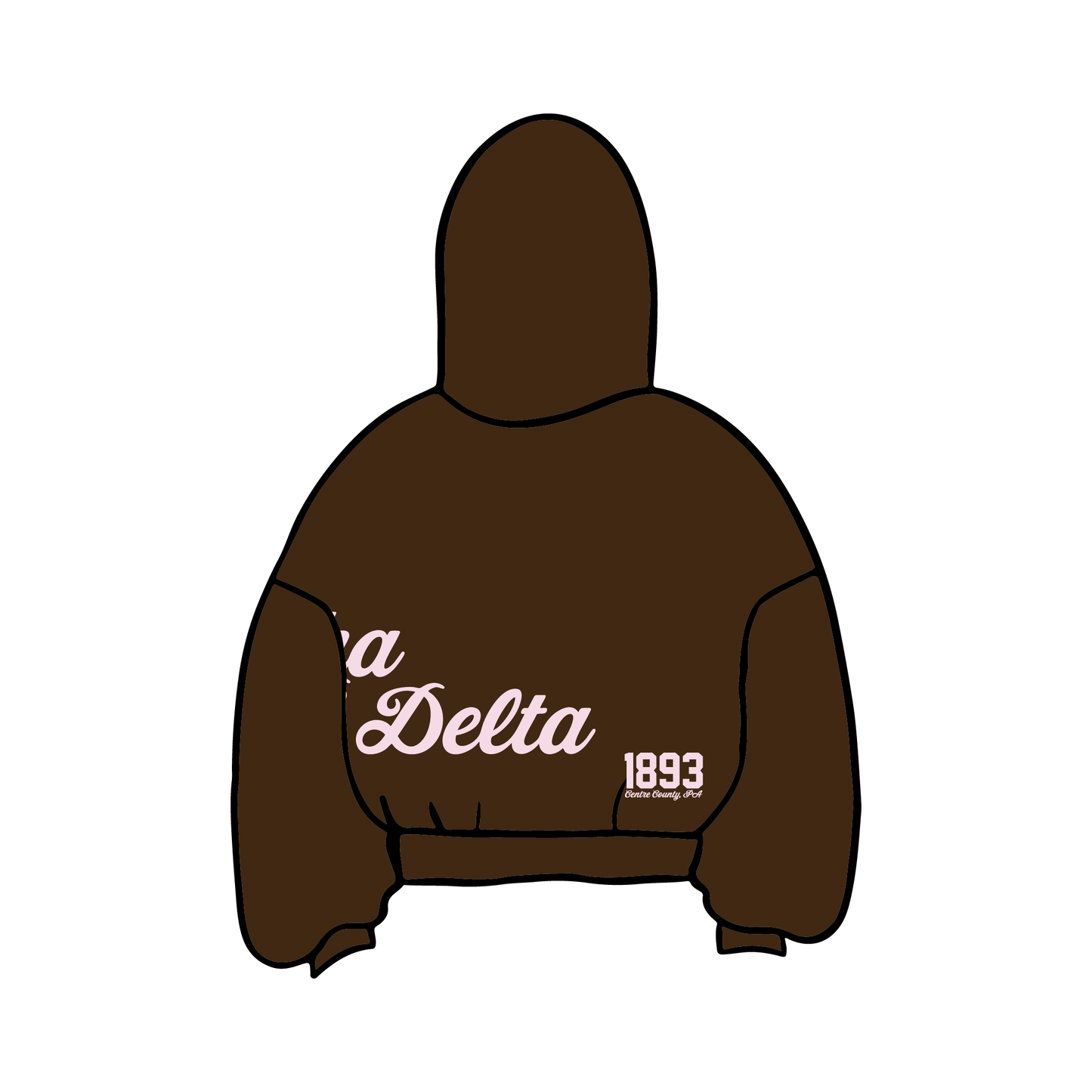 Penn State University x Alpha Xi Delta Spring 'Merch Drop Sweat Set 2' Brown Hoodie