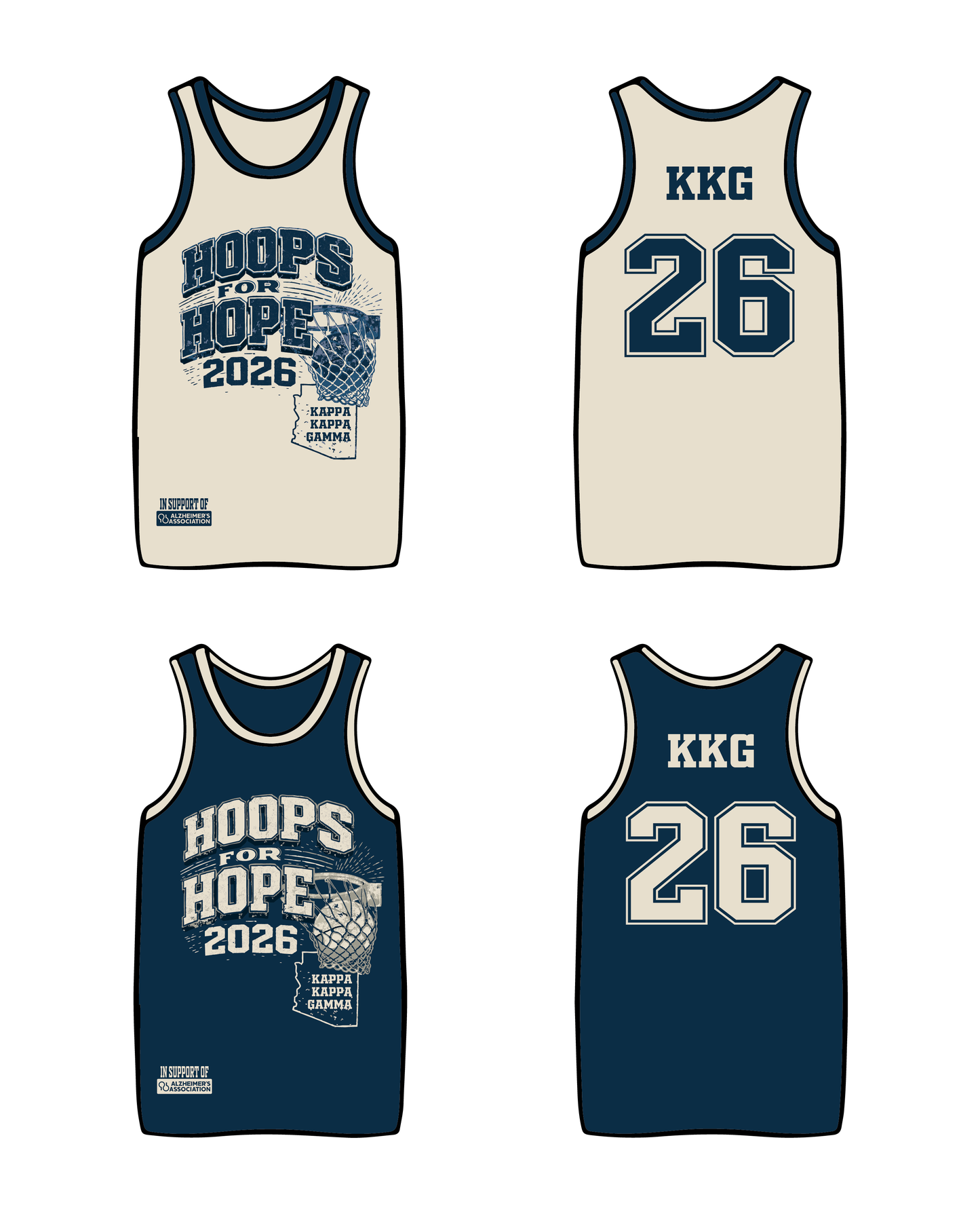 University of Arizona x Kappa Kappa Gamma 'Hoops for Hope Basketball Tournament' Reversible Jersey