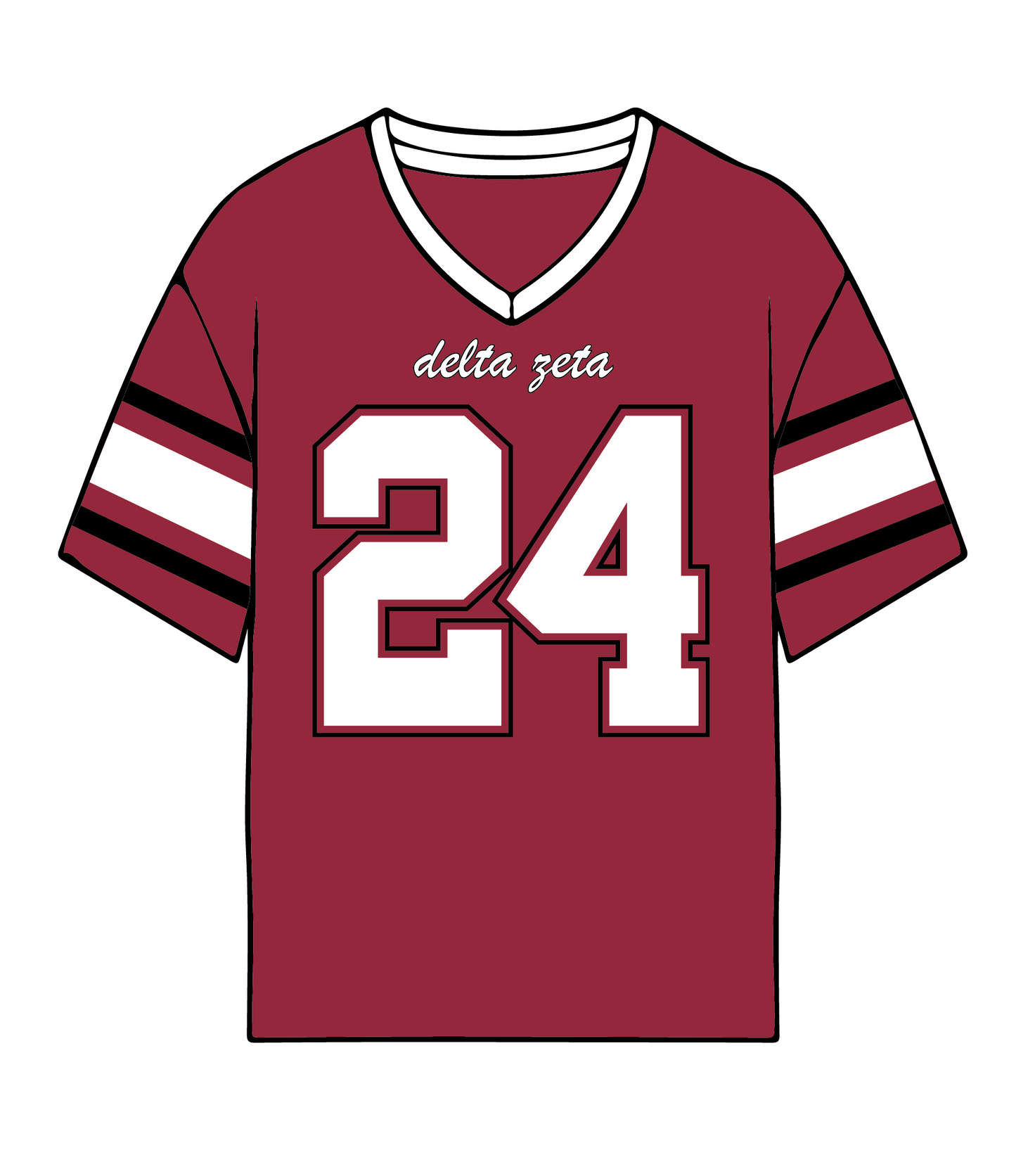 Delta Zeta 'Red Football' Jersey
