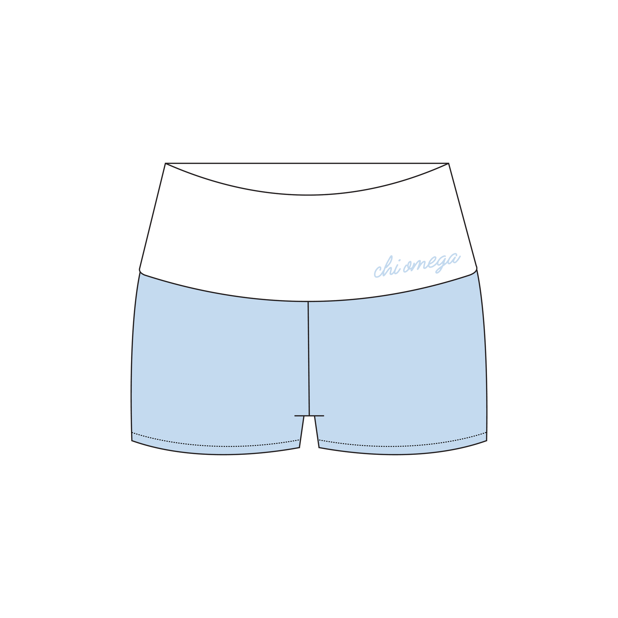 UCLA x Chi Omega 'spring general drop' Haven Foldover Shorts