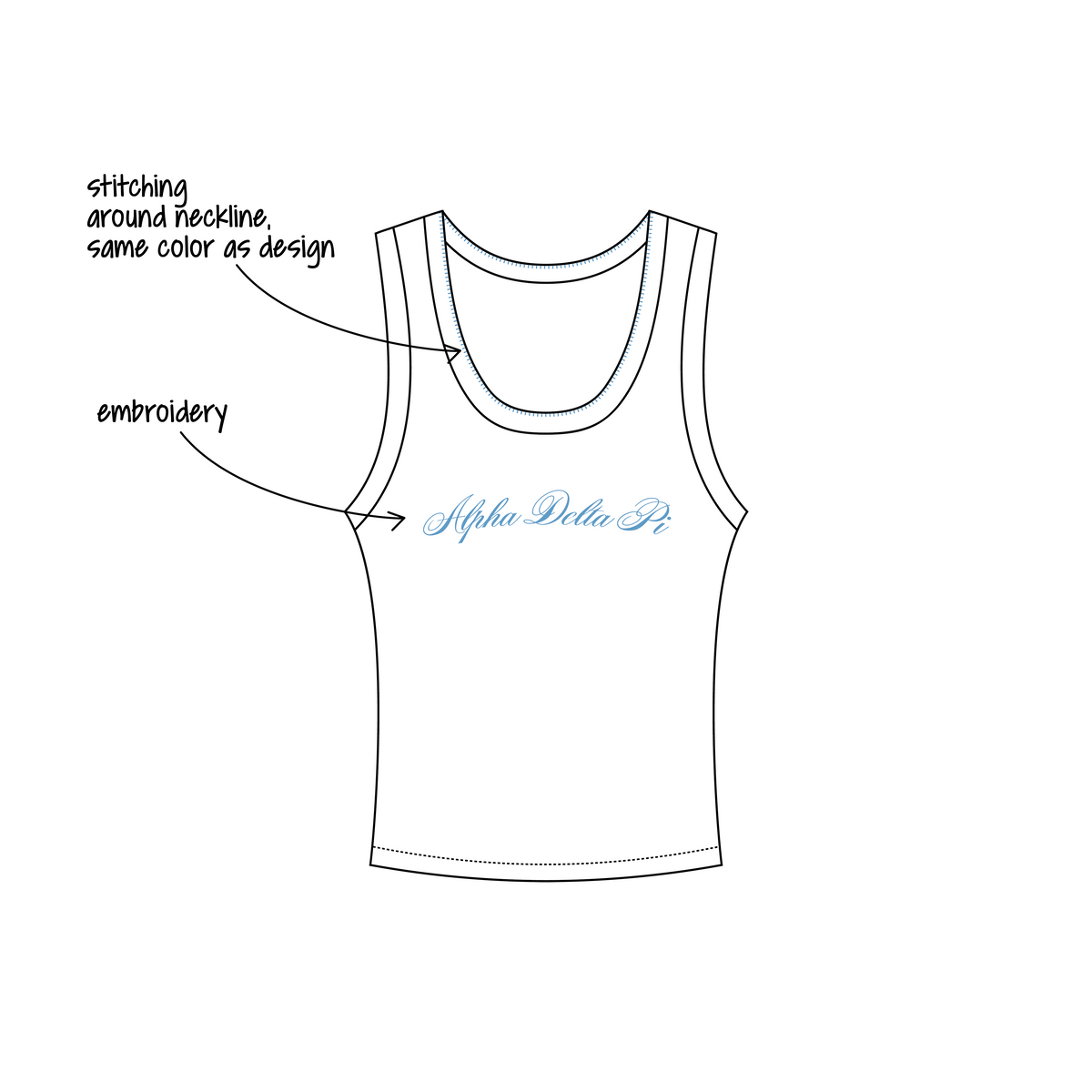 University of Delaware x Alpha Delta Pi 'First Day of Class' Nova Tank Top