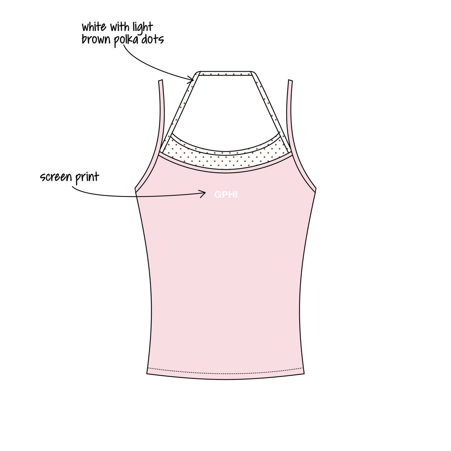 San Diego State University x Gamma Phi Beta 'Recruitment Polish Week sets!' Sara Double Layer Tank Top