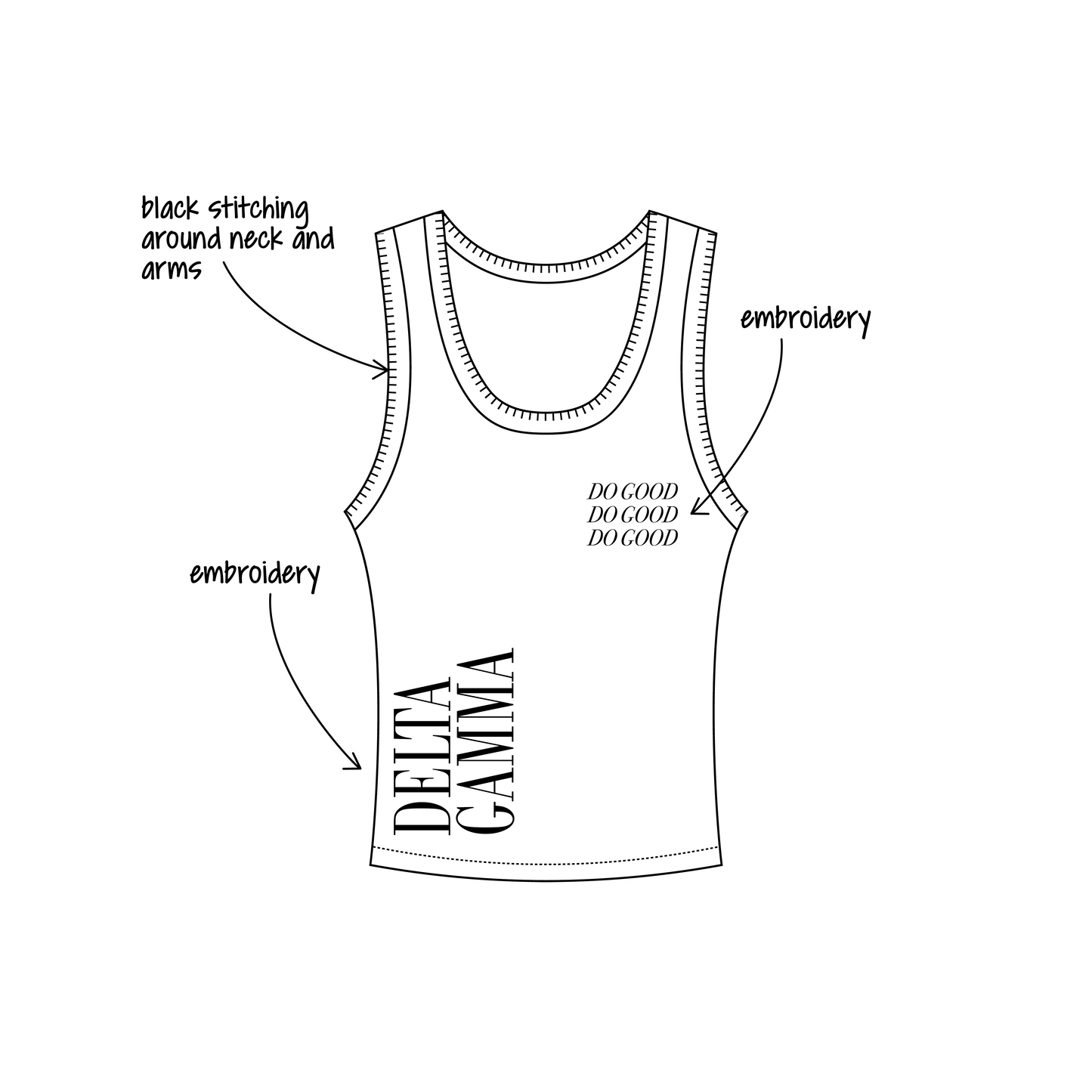 University of Oregon x Delta Gamma 'PR' Nova Tank Top